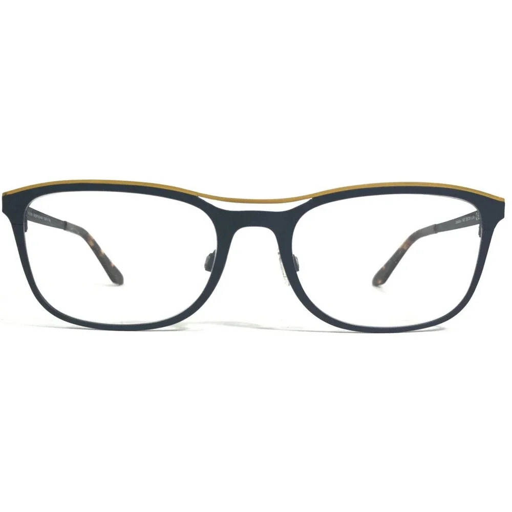 Binoche Eyeglasses Frames 148 c.04 Navy Blue Yellow Square Full Rim 55-19-148